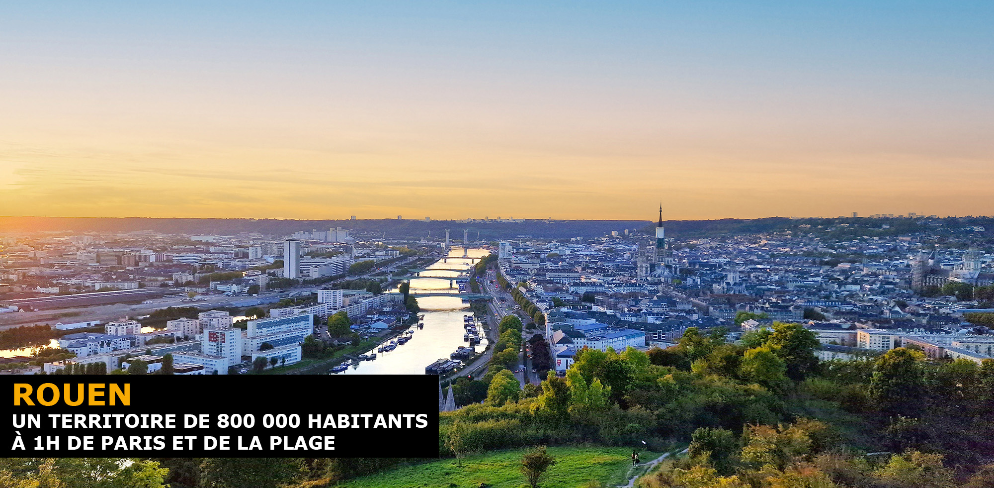 Rouen Vue générale Côte Sainte Catherine