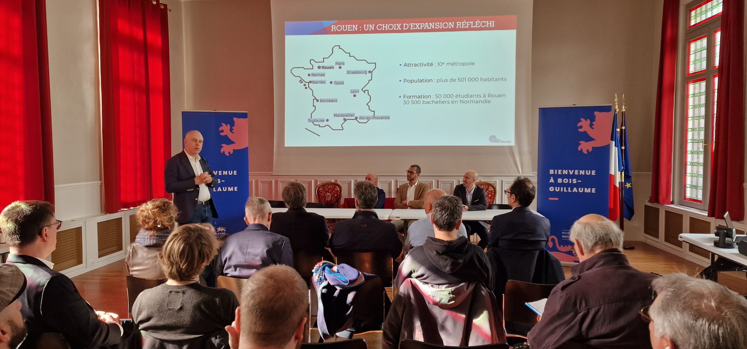 Lors d'une conférence de presse organisée le 13 avril 2023, Le Groupe Galileo Global Education, 1er groupe mondial d’enseignement supérieur indépendant, a annonçait s’installer sur le Métropole de Rouen