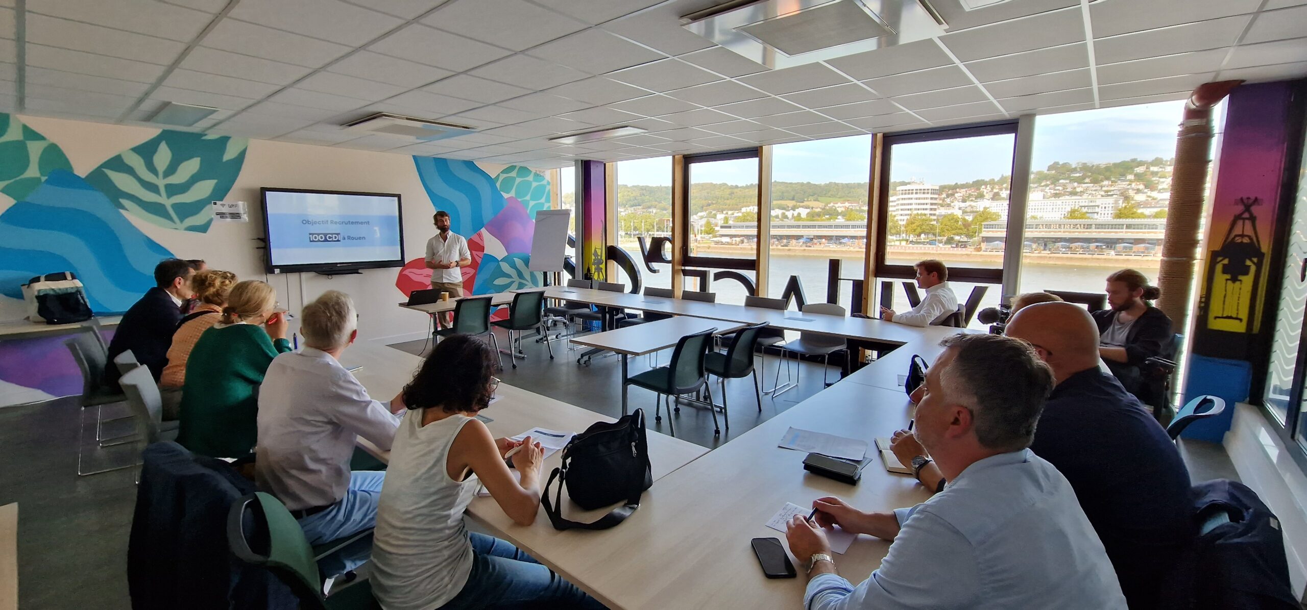 Conférence de presse annonçant l'implantation de la société Qilibri à Rouen. ©RNI