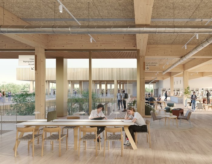Le projet retenu s’étendra sur une surface totale de 7 200 m2. ©Crédit photo  : Basalt architecture - AZ architectes - UnivRouen 