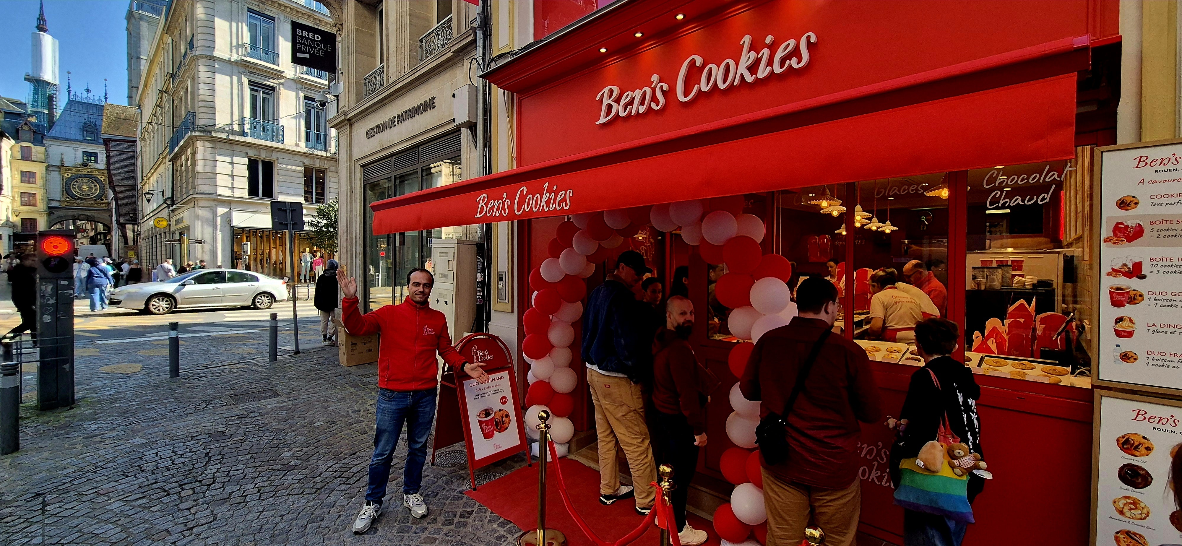 Accompagnée par Rouen Normandy Invest et ses partenaires, La marque britannique Ben’s Cookies, spécialisée dans les cookies artisanaux, a choisi de s’implanter rue du gros horloge à Rouen. ©RNI