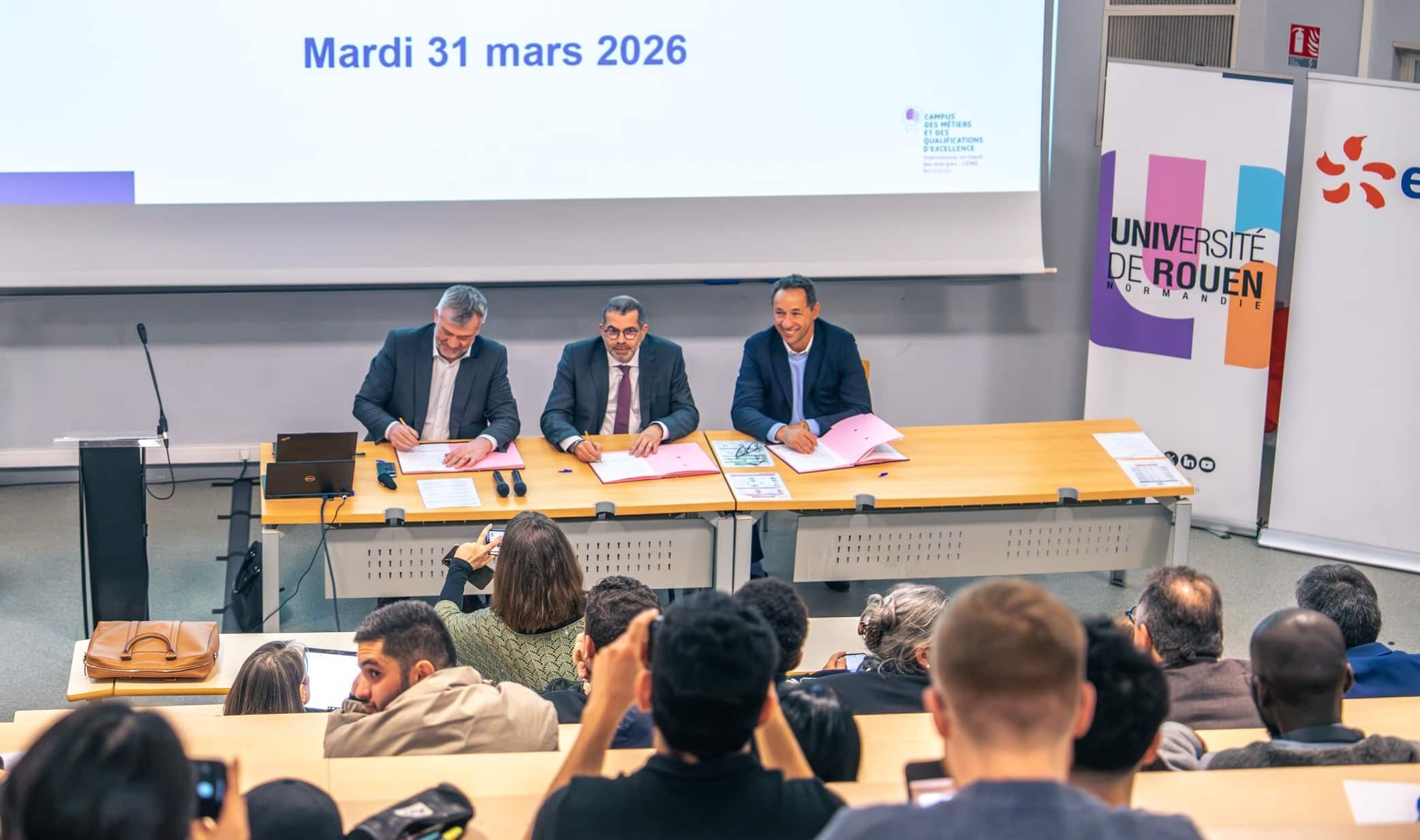 Partenariat stratégique entre EDF, ENEDIS et l’Université de Rouen Normandie - Crédit : Université de Rouen Normandie