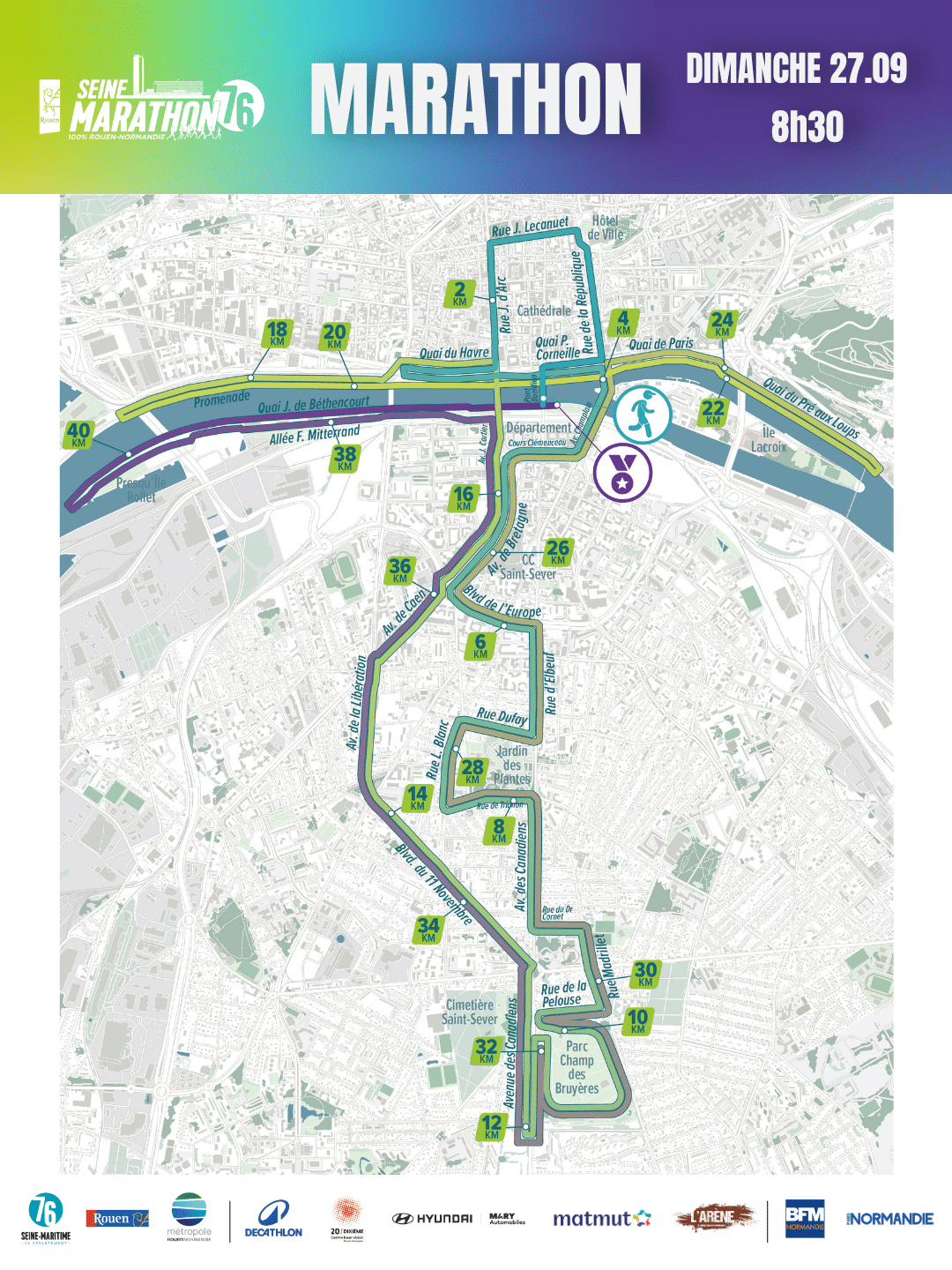 ©Seine Marathon 76 - Ville de rouen - Parcours Marathon édition 2026