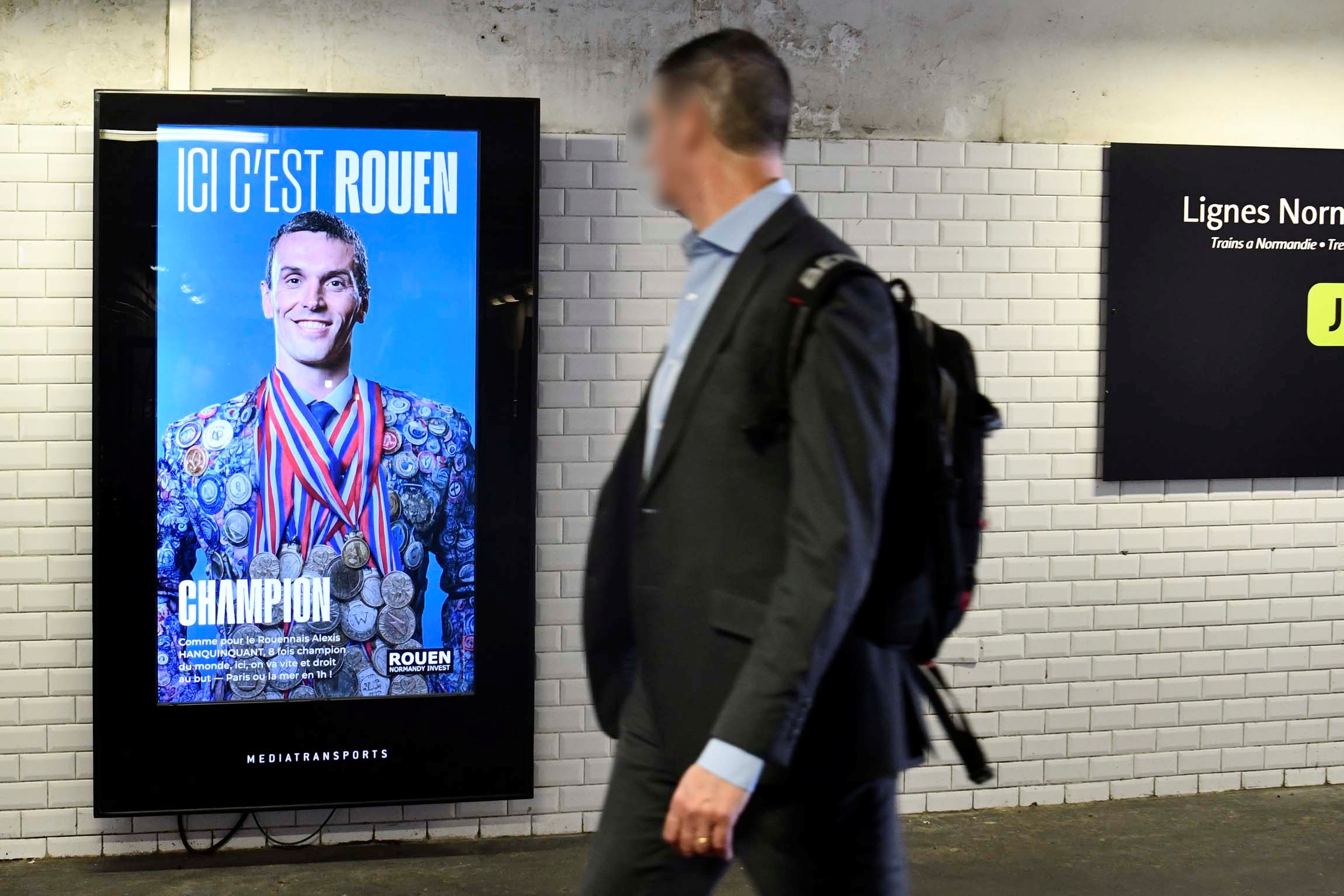 La campagne ICI C'EST ROUEN dans les gares parisiennes ©Mediatransports