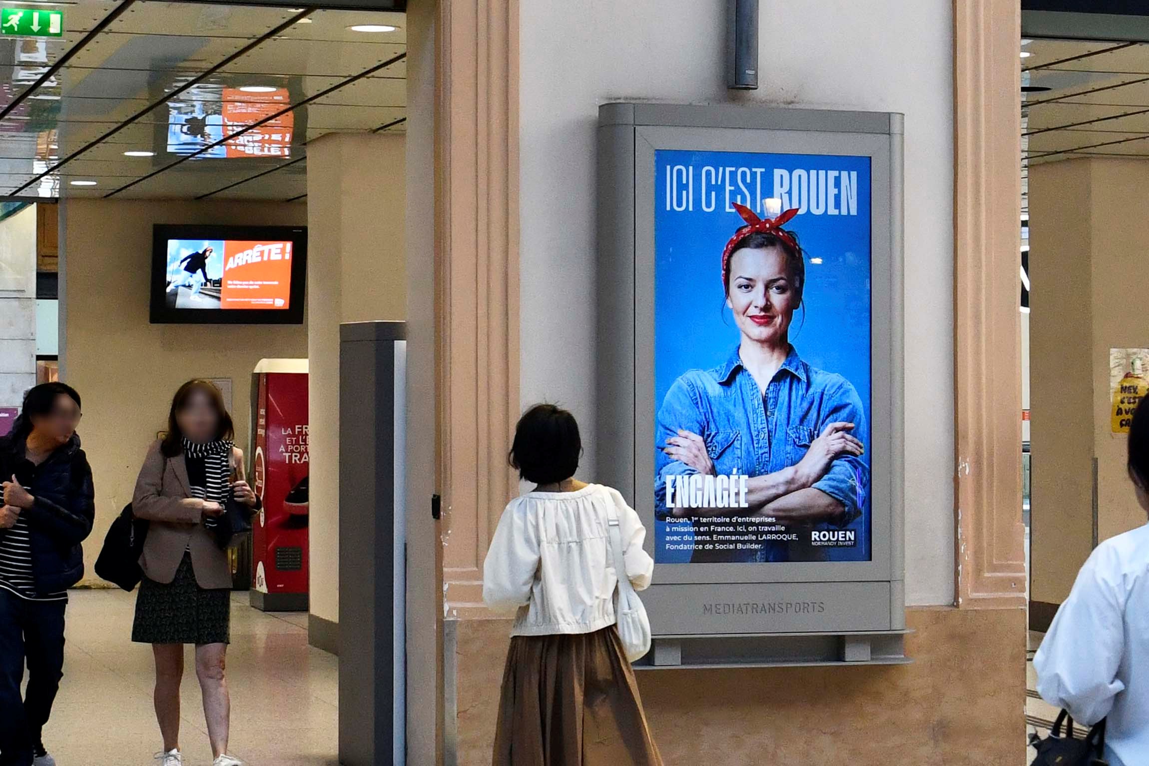 La campagne ICI C'EST ROUEN dans les gares parisiennes ©Mediatransports