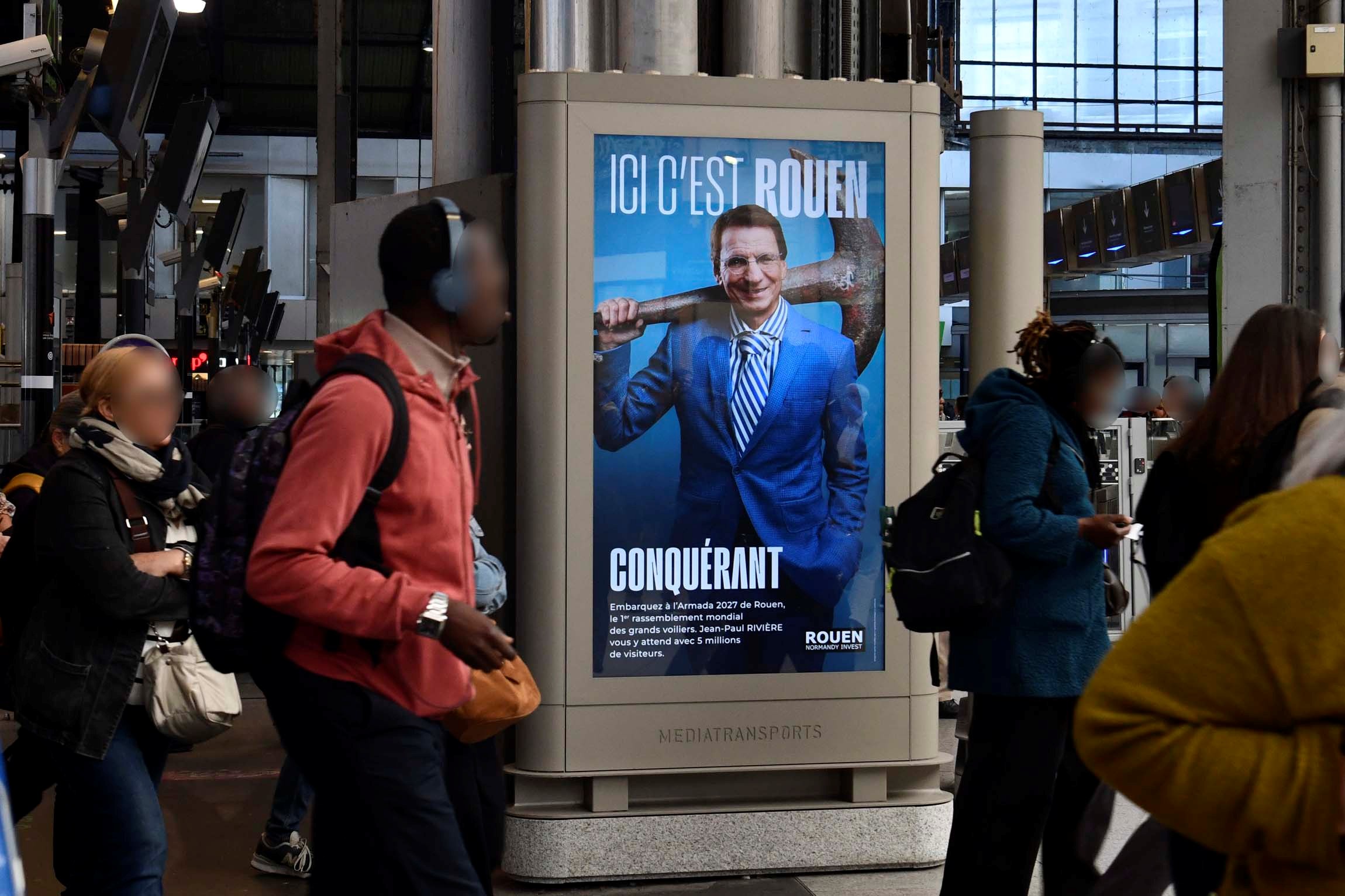 La campagne ICI C'EST ROUEN dans les gares parisiennes ©Mediatransports