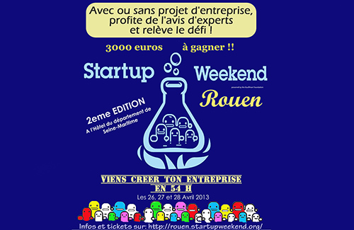 Le prochain Start-up Weekend à Rouen se déroulera du 26 au 28 avril 2013