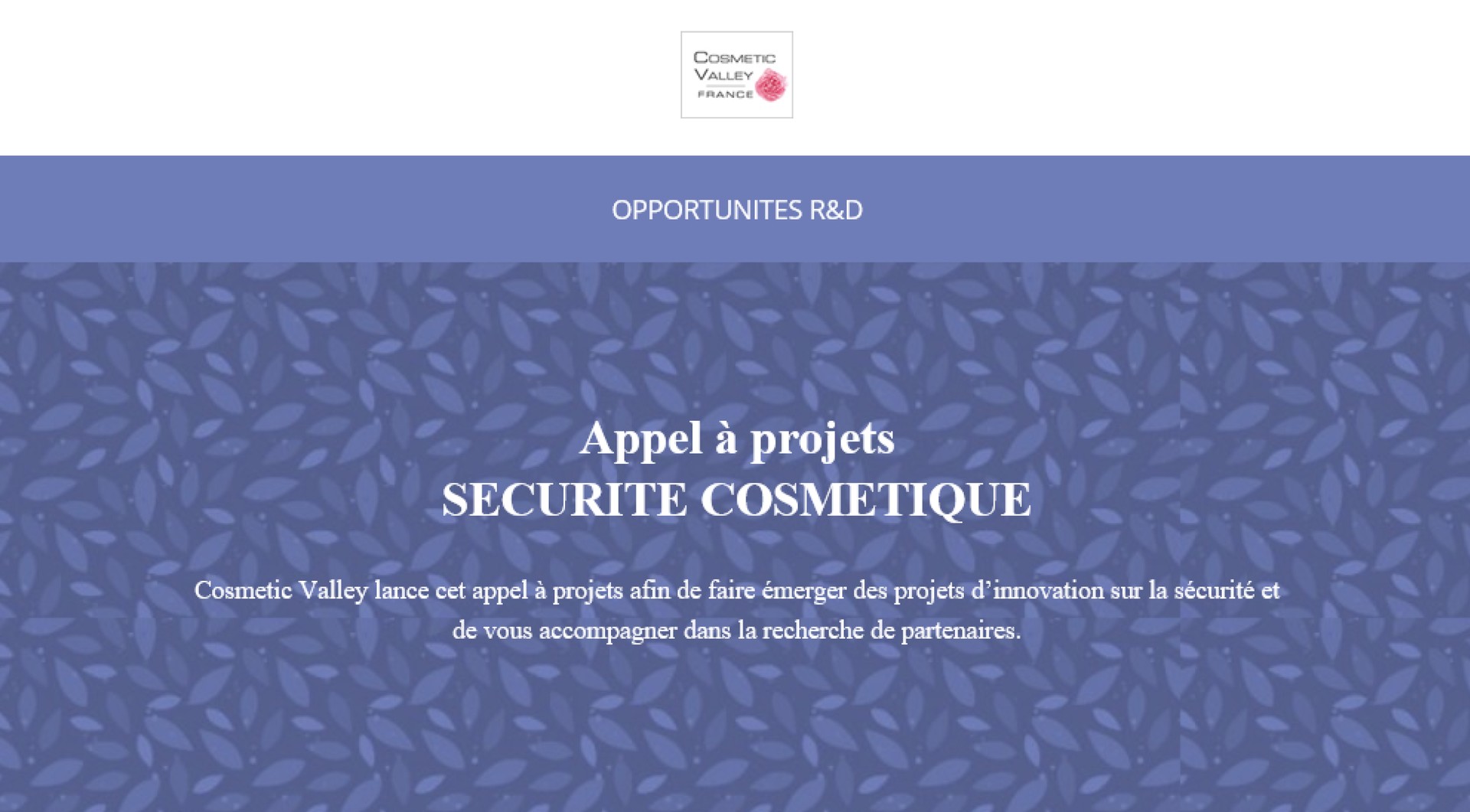 Cosmetic Valley lance un appel à projet Securité Cosmétique