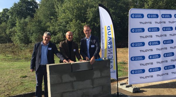 Pose de la 1ère pierre de Talentis Madrillet