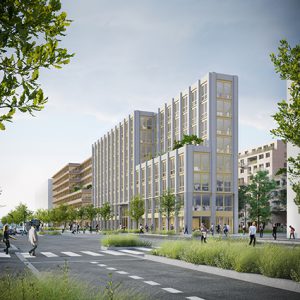 ROUEN Flaubert, un ensemble de 45 500 m² bâtis, dont 16 500 m² de bureaux.